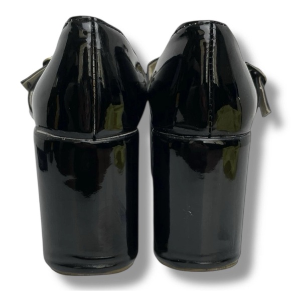 Black Patent Platform Mary Jane Wedge Shoes EU 35 US 5 Goth Coquette Alt Fashion - Picture 9 of 10